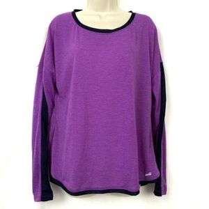 Avia Top XL Purple Black Long Sleeve Thumb Holes